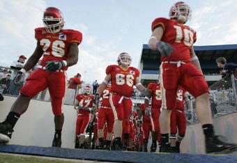 NEW ORLEANS - DECEMBER 28:  The Iowa State University Cyclones enter Independence Stadium for the Independence Bowl against the Miami University of Ohio RedHawks on December 28, 2004 in Shreveport, Louisiana. Iowa defeated Miami of Ohio 17-13.  (Photo by Chris Graythen/Getty Images)