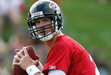 FLOWERY BRANCH, GA - AUGUST 01:  Quarterback Matt Ryan #2 of the Atlanta Falcons during opening day of training camp on August 1, 2009 at the Falcons Training Complex in Flowery Branch, Georgia.  (Photo by Kevin C. Cox/Getty Images)