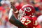 KANSAS CITY, MO - SEPTEMBER 28:  Larry Johnson #27 of the Kansas City Chiefs is lifted by teammate Branden Albert #76 after scoring a touchdown against the Denver Broncos on September 28, 2008 at Arrowhead Stadium in Kansas City, Missouri.  (Photo by Jamie Squire/Getty Images)