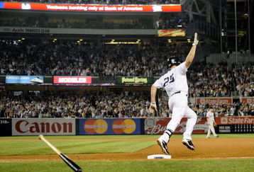 NEW YORK - AUGUST 09:  Mark Teixeira #25 of the New York Yankees rounds the bases on a solo home run in the eighth inning against the Boston Red Sox during their game on August 9, 2009 at Yankee Stadium in the Bronx Borough of New York City.  (Photo by Jeff Zelevansky/Getty Images)