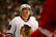 DETROIT - MAY 27:  Patrick Kane #88 of the Chicago Blackhawks looks on against the Detroit Red Wings during Game Five of the Western Conference Championship Round of the 2009 Stanley Cup Playoffs on May 27, 2009 at Joe Louis Arena in Detroit, Michigan. The Red Wings won 2-1 in overtime. (Photo by Gregory Shamus/Getty Images)