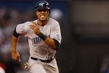 NEW YORK - JUNE 03: Alex Rios #15 of the Toronto Blue Jays runs the bases against the New York Yankees on June 3, 2008 at Yankee Stadium in the Bronx borough of New York City.  (Photo by Nick Laham/Getty Images)