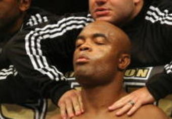 CHICAGO- OCTOBER 25:  Anderson Silva prepares before the Middleweight Title Bout at UFC's Ultimate Fight Night at Allstate Arena on October 25, 2008 in Chicago, Illinois. (Photo by Tasos Katopodis/Getty Images)