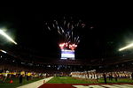 MIAMI - JANUARY 08:  Fireworks go off during pregame festivities prior to the FedEx BCS National Championship game between the Oklahoma Sooners and the Florida Gators at Dolphin Stadium on January 8, 2009 in Miami, Florida.  (Photo by Doug Benc/Getty Images)