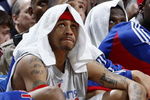 CLEVELAND - FEBRUARY 22: Allen Iverson #1 of the Detroit Pistons looks on from the bench during a loss to the Cleveland Cavaliers on February 22, 2009 at the Quicken Loans Arena in Cleveland, Ohio. Cleveland won the game 99-78. NOTE TO USER: User expressly acknowledges and agrees that, by downloading and or using this photograph, User is consenting to the terms and conditions of the Getty Images License Agreement.  (Photo by Gregory Shamus/Getty Images)