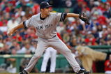 BOSTON - SEPTEMBER 28: Mike Mussina #35 of the New York Yankees throws against the Boston Red Sox at Fenway Park September 28, 2008 in Boston, Massachusetts. (Photo by Jim Rogash/Getty Images)