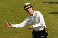 LEEDS, UNITED KINGDOM - AUGUST 09: Umpire Billy Bowden signals during day three of the npower 4th Ashes Test Match between England and Australia at Headingley Carnegie Stadium on August 9, 2009 in Leeds, England.  (Photo by Richard Heathcote/Getty Images)
