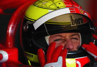 29 Jan 2002:  Ferrari driver Michael Schumacher of Germany during the Formula One Grand Prix testing at the Circuit De Catalunya in Barcelona, Spain. DIGITAL IMAGE \ Mandatory Credit: Mark Thompson/Getty Images