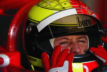 29 Jan 2002:  Ferrari driver Michael Schumacher of Germany during the Formula One Grand Prix testing at the Circuit De Catalunya in Barcelona, Spain. DIGITAL IMAGE \ Mandatory Credit: Mark Thompson/Getty Images