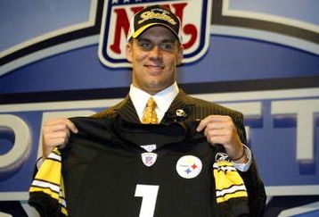 NEW YORK - APRIL 24:  Quarterback Ben Roethlisberger is seen after being selected 11th overall by the Pittsburgh Steelers during the 2004 NFL Draft on April 24, 2004 at Madison Square Garden in New York City.  (Photo by Chris Trotman/Getty Images)