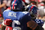 TAMPA, FL - JANUARY 06:  Brandon Jacobs #27 of the New York Giants celebrates his touchdown with teammate David Diehl #66 in the second quarter of the NFC Wild Card game against Tampa Bay Buccaneers making it 7-7 at Raymond James Stadium on January 6, 2008 in Tampa, Florida.  (Photo by Matthew Stockman/Getty Images)