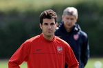 LONDON, ENGLAND - APRIL 28:  Cesc Fabregas of Arsenal looks on during a training session at Arsenal's London Colney Training Ground on April 28, 2009 in London, England.  (Photo by Shaun Botterill/Getty Images)