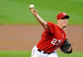 WASHINGTON - JUNE 04:  Jordan Zimmermann #27 of the Washington Nationals pitches against the San Francisco Giants at Nationals Park on June 4, 2009 in Washington, DC.  (Photo by Greg Fiume/Getty Images)