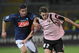 PALERMO, ITALY - FEBRUARY 08: Federico Balzaretti of Palermo and Manuele Blasi of Napoli during the Serie A match between US Citta di Palermo and SSC Napoli at the Renzo Barbera Stadio on February 8, 2009 in Palermo, Italy. (Photo by New Press/Getty Images)
