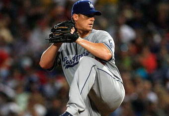 ATLANTA - AUGUST 02:  Starting pitcher Chad Billingsley #58 of the Los Angeles Dodgers against the Atlanta Braves on August 2, 2009 at Turner Field in Atlanta, Georgia.  (Photo by Kevin C. Cox/Getty Images)