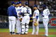 LOS ANGELES, CA - OCTOBER 13:  Pitcher Hong-Chih Kuo #56 of the Los Angeles Dodgers is taken out in the eighth inning by manager Joe Torre #6 during Game Four of the National League Championship Series against the Philadelphia Phillies during the 2008 MLB playoffs on October 13, 2008 at Dodger Stadium in Los Angeles, California.  (Photo by Harry How/Getty Images)