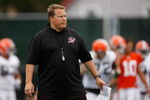 BEREA, OH - AUGUST 07:  Head coach Eric Mangini of the Cleveland Browns looks on during training camp at the Cleveland Browns Training and Administrative Complex on August 7, 2009 in Berea, Ohio.  (Photo by Gregory Shamus/Getty Images)