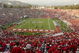 3 Jan 2002: A general view of the Rose Bowl as a sea of Nebraska fans wearing red find their seats before the start of during the Rose Bowl National Championship game against Miami at the Rose Bowl in Pasadena, California. Miami won the game 37-14, winning the BCS and the National Championship title. DIGITAL IMAGE. Mandatory Credit: Brian Bahr/Getty Images