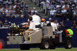 DALLAS - AUGUST 22:  Wide receiver Harry Williams #86 of the Houston Texans is taken off the field after an injury during play against the Dallas Cowboys at Texas Stadium on August 22, 2008 in Irving, Texas.  (Photo by Ronald Martinez/Getty Images)
