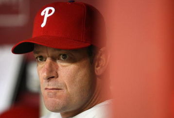 PHOENIX - JULY 29:  Pitcher Jamie Moyer#50 of the Philadelphia Phillies sits in the dugout during the major league baseball game against Arizona Diamondbacks at Chase Field on July 29, 2009 in Phoenix, Arizona.  The Diamondbacks defeated the Phillies 4-0.  (Photo by Christian Petersen/Getty Images)
