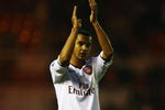 MIDDLESBROUGH, UNITED KINGDOM - DECEMBER 09:  Theo Walcott of Arsenal thanks the fans after the Barclays Premier League match between Middlesbrough and Arsenal at the Riverside Stadium on December 9, 2007 in Middlesbrough, England.  (Photo by Julian Finney/Getty Images)
