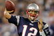 GLENDALE, AZ - FEBRUARY 03:  Tom Brady #12 of of the New England Patriots passes in the fourth quarter of Super Bowl XLII against the New York Giants on February 3, 2008 at the University of Phoenix Stadium in Glendale, Arizona.  (Photo by Streeter Lecka/Getty Images)