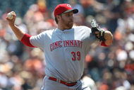SAN FRANCISCO - AUGUST 9: Aaron Harang #39 of the Cincinnati Reds pitches against the San Francisco Giants at AT&T Park on August 9, 2009 in San Francisco, California. (Photo by Jed Jacobsohn/Getty Images)