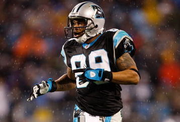 CHARLOTTE, NC - JANUARY 10:  Steve Smith #89 of the Carolina Panthers looks on in the rain during the game against the Arizona Cardinals during the NFC Divisional Playoff Game on January 10, 2009 at Bank of America Stadium in Charlotte, North Carolina.  (Photo by Streeter Lecka/Getty Images)