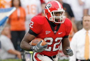 ATHENS, GA - OCTOBER 11:  Richard Samuel #22 of the Georgia Bulldogs carries the ball during the game against the Tennessee Volunteers at Sanford Stadium on October 11, 2008 in Athens, Georgia.  (Photo by Kevin C. Cox/Getty Images)