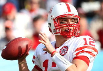 JACKSONVILLE, FL - JANUARY 1:  Quarterback Joe Ganz #12 of the Nebraska Cornhuskers attempts a pass during the Konica Minolta Gator Bowl against the Clemson Tigers at Jacksonville Municipal Stadium January 1, 2009 in Jacksonville, Florida.  (Photo by Sam Greenwood/Getty Images)