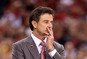 INDIANAPOLIS - MARCH 29:  Head coach Rick Pitino of the Louisville Cardinals looks on against the Michigan State Spartans during the fourth round of the NCAA Division I Men's Basketball Tournament at the Lucas Oil Stadium on March 29, 2009 in Indianapolis, Indiana.  (Photo by Andy Lyons/Getty Images)