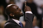BOSTON - MAY 04:  Kevin Garnett of the Boston Celtics reacts after a foul is called against a teammate in the fourth quarter against the Orlando Magic in Game One of the Eastern Conference Semifinals during the 2009 NBA Playoffs at TD Banknorth Garden on May 4, 2009 in Boston, Massachusetts. The Magic defeated the Celtics 95-90. NOTE TO USER: User expressly acknowledges and agrees that, by downloading and or using this photograph, User is consenting to the terms and conditions of the Getty Images License Agreement.  (Photo by Elsa/Getty Images)