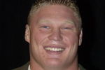 NEW YORK - MARCH 18:  World Wrestling Entertainment Wrestler Brock Lesnar attends a media conference announcing the all-star lineup of WWE WrestleMania XIX at ESPN Zone in Times Square March 18, 2003 in New York City.  (Photo by Mark Mainz/Getty Images)