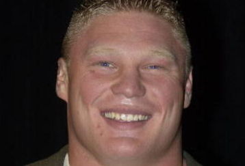 NEW YORK - MARCH 18:  World Wrestling Entertainment Wrestler Brock Lesnar attends a media conference announcing the all-star lineup of WWE WrestleMania XIX at ESPN Zone in Times Square March 18, 2003 in New York City.  (Photo by Mark Mainz/Getty Images)