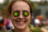 SEATTLE - AUGUST  21:  Jordan LeRoy sports marijuana glasses and a marijuana lei at Hempfest on August 21, 2004 in Seattle, Washington. More than 150,000 people were expected to attend Hempfest at Seattle's Myrtle Edwards Park on Seattle's waterfront on August 21-22, 2004. The event is billed as the world's largest drug-policy reform rally. Events included political speakers and dozens of bands and performers on six stages and over 20 organizations were present registering new voters. (Photo by Ron Wurzer/Getty Images)