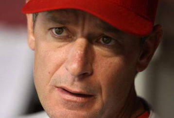 PHOENIX - JULY 28:  Pitcher Jamie Moyer #50 of the Philadelphia Phillies sits in the dugout during the major league baseball game against the Arizona Diamondbacks at Chase Field on July 28, 2009 in Phoenix, Arizona.  The Phillies defeated the Diamondbacks 4-3.  (Photo by Christian Petersen/Getty Images)