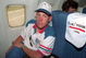 8 JUL 1994:  LANCE ARMSTRONG OF THE USA RELAXES IN HIS SEAT ON THE PLANE TAKING ALL THE RIDERS FROM PORTSMOUTH TO CHERBOURG FOR THE START OF STAGE 6. Mandatory Credit: Pascal Rondeau/ALLSPORT