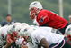 FOXBORO, MA - JULY 31:  Quarterback Tom Brady #12 of the New England Patriots lines up during training camp on July 31, 2009 at Gillette Stadium in Foxboro, Massachusetts.  (Photo by Elsa/Getty Images)