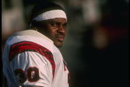 2 Oct 1988: Running back Ickey Woods of the Cincinnati Bengals looks on during a game against the Los Angeles Raiders at the Coliseum in Los Angeles, California. The Bengals won the game, 45-21.