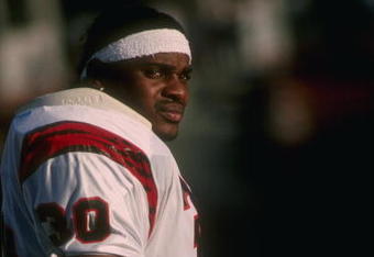 2 Oct 1988: Running back Ickey Woods of the Cincinnati Bengals looks on during a game against the Los Angeles Raiders at the Coliseum in Los Angeles, California. The Bengals won the game, 45-21.