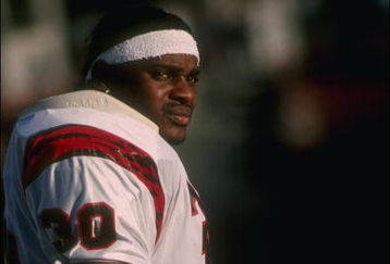 2 Oct 1988: Running back Ickey Woods of the Cincinnati Bengals looks on during a game against the Los Angeles Raiders at the Coliseum in Los Angeles, California. The Bengals won the game, 45-21.