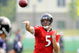 WESTMINSTER, MD - JULY 28:  Joe Flacco #5 of the Baltimore Ravens throws a pass during training camp at McDaniel College on July 28, 2009 in Westminster, Maryland.  (Photo by Greg Fiume/Getty Images)