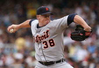 NEW YORK - AUGUST 19:  Jeremy Bonderman #38 of the Detroit Tigers pitches against the New York Yankees on August 19, 2007 at Yankee Stadium in the Bronx borough of New York City.  (Photo by Nick Laham/Getty Images)