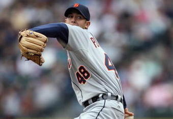 SEATTLE - APRIL 19:  Rick Porcello #48 of the Detroit Tigers pitches against the Seattle Mariners during the game on April 19, 2009 at Safeco Field in Seattle, Washington. (Photo by Otto Greule Jr/Getty Images)