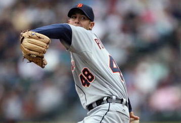 SEATTLE - APRIL 19:  Rick Porcello #48 of the Detroit Tigers pitches against the Seattle Mariners during the game on April 19, 2009 at Safeco Field in Seattle, Washington. (Photo by Otto Greule Jr/Getty Images)