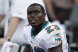 MIAMI - JANUARY 4:  Ronnie Brown #23 of the Miami Dolphins looks on during a AFC Wild Card playoff game against the Baltimore Ravens on January 4, 2009 at Dolphin Stadium in Miami, Florida. (Photo by Gregory Shamus/Getty Images)