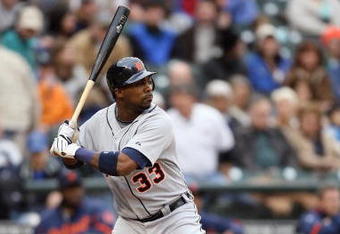 SEATTLE - APRIL 18:  Marcus Thames #33 of the Detroit Tigers bats during the game against the Seattle Mariners on April 18, 2009 at Safeco Field in Seattle, Washington. (Photo by Otto Greule Jr/Getty Images)