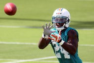 DAVIE, FL - MAY 02:  Rookie cornerback Vontae Davis #24 of the Miami Dolphins catches a ball during mini camp on May 2, 2009 at the Miami Dolphins Training facility in Davie, Florida.  (Photo by Marc Serota/Getty Images)