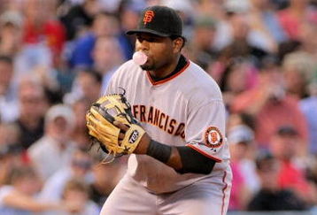 DENVER - JULY 24:  Third baseman Pablo Sandoval #48 of the San Francisco Giants plays defense against the Colorado Rockies at Coors Field on July 24, 2009 in Denver, Colorado. The Giants defeated the Rockies 3-1.  (Photo by Doug Pensinger/Getty Images)