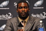 PHILADELPHIA - AUGUST 14: Michael Vick of the Philadelphia Eagles speaks at a press conference at the NovaCare Complex on August 14, 2009 in Philadelphia, Pennsylvania. Vick signed a one-year contract, with a second year option, with the Eagles.  (Photo by Larry French/Getty Images)